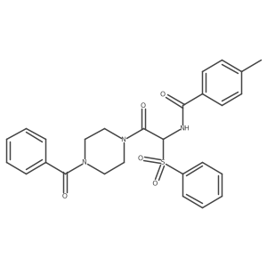 N-[2-(4-Benzoylpiperazin-1-YL)-1-(benzenesulfonyl)-2-oxoethyl]-4-methylbenzamide结构式