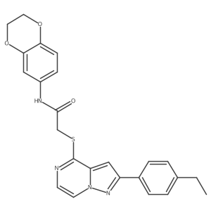 N-(2,3-dihydro-1,4-benzodioxin-6-yl)-2-{[2-(4-ethylphenyl)pyrazolo[1,5-a]pyrazin-4-yl]sulfanyl}acetamide Structure
