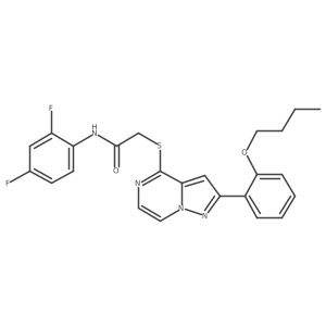 2-{[2-(2-butoxyphenyl)pyrazolo[1,5-a]pyrazin-4-yl]sulfanyl}-N-(2,4-difluorophenyl)acetamide Structure