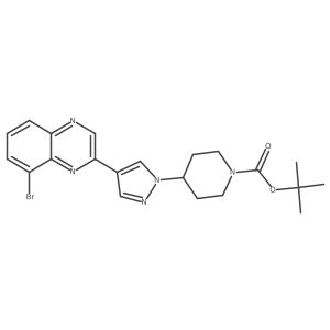 4-[4-(8-Bromo-quinoxalin-2-yl)-pyrazol-1-yl]-piperidine-1-carboxylic acid tert-butyl ester Structure