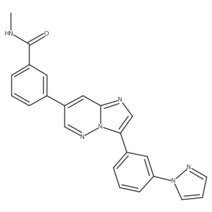 N-methyl-3-[3-[3-(1H-pyrazol-1-yl)phenyl]imidazo[1,2-b]pyridazin-7-yl]benzamide结构式