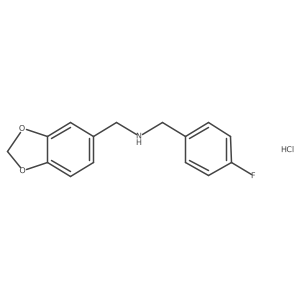 Benzo[1,3]dioxol-5-ylmethyl-(4-fluoro-benzyl)-amine hydrochloride Structure