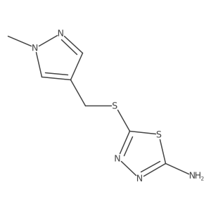 5-[[(1-Methyl-1H-pyrazol-4-yl)methyl]thio]-1,3,4-thiadiazol-2-amine结构式