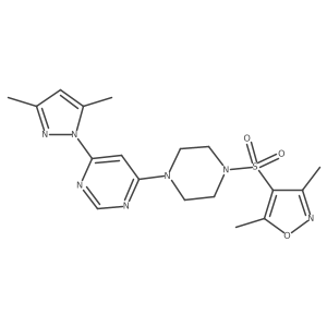 4-((4-(6-(3,5-dimethyl-1H-pyrazol-1-yl)pyrimidin-4-yl)piperazin-1-yl)sulfonyl)-3,5-dimethylisoxazole Structure