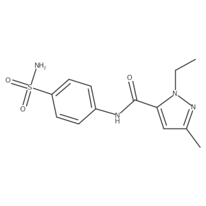 1-ethyl-3-methyl-N-(4-sulfamoylphenyl)-1H-pyrazole-5-carboxamide结构式