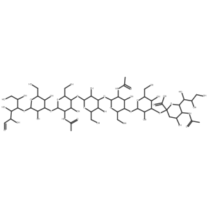 NeuAc(a2-3)Gal(b1-4)GlcNAc(b1-3)Gal(b1-4)GlcNAc(b1-3)Gal(b1-4)aldehydo-Glc结构式