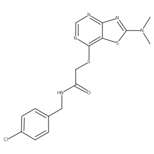 N-(4-chlorobenzyl)-2-((2-(dimethylamino)thiazolo[4,5-d]pyrimidin-7-yl)thio)acetamide Structure