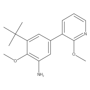 3-Tert-butyl-2-methoxy-5-(2-methoxypyridin-3-yl)phenylamine结构式