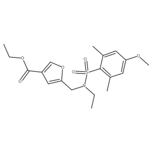 Ethyl 5-({ethyl[(4-methoxy-2,6-dimethylphenyl)sulfonyl]amino}methyl)furan-3-carboxylate Structure