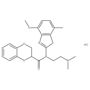 N-(2-(dimethylamino)ethyl)-N-(4-methoxy-7-methylbenzo[d]thiazol-2-yl)-2,3-dihydrobenzo[b][1,4]dioxine-2-carboxamide hydrochloride结构式
