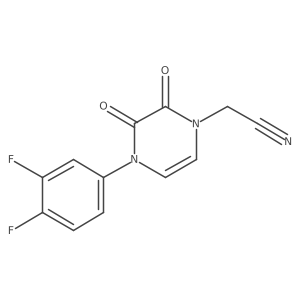 N#CCn1ccn(-c2ccc(F)c(F)c2)c(=O)c1=O结构式