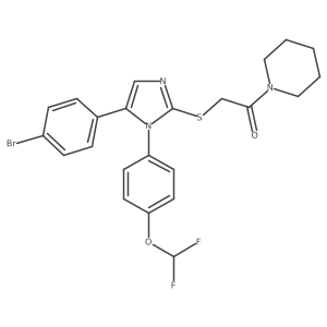 2-((5-(4-bromophenyl)-1-(4-(difluoromethoxy)phenyl)-1H-imidazol-2-yl)thio)-1-(piperidin-1-yl)ethanone Structure