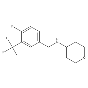 N-[[4-fluoro-3-(trifluoromethyl)phenyl]methyl]oxan-4-amine Structure