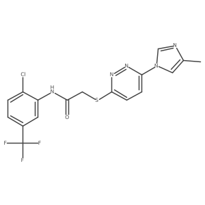 N-[2-chloro-5-(trifluoromethyl)phenyl]-2-{[6-(4-methyl-1H-imidazol-1-yl)pyridazin-3-yl]sulfanyl}acetamide Structure