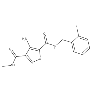 4-amino-N5-(2-fluorobenzyl)-N3-methylisothiazole-3,5-dicarboxamide结构式