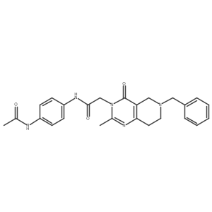 N-(4-acetamidophenyl)-2-(6-benzyl-2-methyl-4-oxo-5,6,7,8-tetrahydropyrido[4,3-d]pyrimidin-3(4H)-yl)acetamide结构式