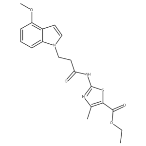 ethyl 2-{[3-(4-methoxy-1H-indol-1-yl)propanoyl]amino}-4-methyl-1,3-thiazole-5-carboxylate结构式