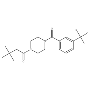 1-Butanone, 3,3-dimethyl-1-[4-[3-(trifluoromethyl)benzoyl]-1-piperazinyl]- Structure