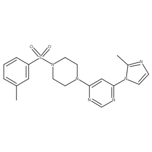 4-(2-methyl-1H-imidazol-1-yl)-6-(4-(m-tolylsulfonyl)piperazin-1-yl)pyrimidine结构式