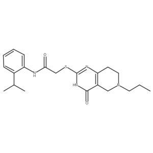 2-[(4-oxo-6-propyl-3,4,5,6,7,8-hexahydropyrido[4,3-d]pyrimidin-2-yl)sulfanyl]-N-[2-(propan-2-yl)phenyl]acetamide结构式