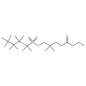 Ethyl 4,4-difluoro-5-[(1,1,2,2,3,3,4,4,4-nonafluorobutane-1-sulfonyl)oxy]pentanoate结构式