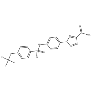 2-(4-(4-(trifluoromethoxy)phenylsulfonamido)phenyl)-2H-tetrazole-5-carboxamide Structure