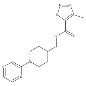 4-methyl-N-((1-(pyrazin-2-yl)piperidin-4-yl)methyl)-1,2,3-thiadiazole-5-carboxamide Structure