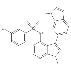 3-Chloro-N-[1-methyl-3-(1-methyl-1H-indazol-6-yl)-1H-pyrrolo[2,3-b]pyridin-4-yl]benzenesulfonamide结构式
