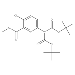 6-[Bis[(1,1-dimethylethoxy)carbonyl]amino]-3-chloro-2-pyridinecarboxylic acid methyl ester结构式