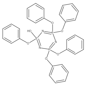2-Hydroxy-2,4,4,6,6-pentaphenoxy-1,3,5-triaza-2lambda5,4lambda5,6lambda5-triphosphacyclohexa-1,3,5-triene结构式
