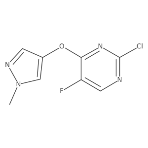 2-Chloro-5-fluoro-4-[(1-methyl-1H-pyrazol-4-yl)oxy]pyrimidine结构式