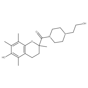 (6-Hydroxy-2,5,7,8-tetramethylchroman-2-yl)(4-(2-hydroxyethyl)piperazin-1-yl)methanone结构式