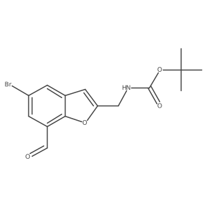 tert-Butyl ((5-bromo-7-formylbenzofuran-2-yl)methyl)carbamate Structure