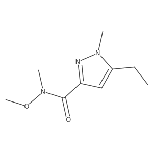 N-Methoxy-N-methyl-5-ethyl-1-methylpyrazole-3-carboxamide结构式