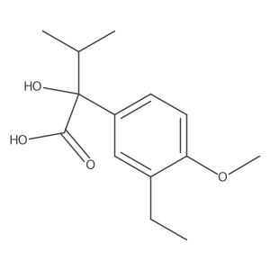 Benzeneacetic acid, 3-ethyl-I+/--hydroxy-4-methoxy-I+/--(1-methylethyl)-结构式