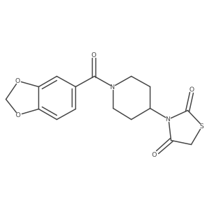 3-(1-(Benzo[d][1,3]dioxole-5-carbonyl)piperidin-4-yl)thiazolidine-2,4-dione Structure