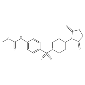 Methyl (4-((4-(2,4-dioxothiazolidin-3-yl)piperidin-1-yl)sulfonyl)phenyl)carbamate结构式
