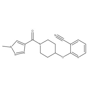 2-((1-(1-methyl-1H-1,2,3-triazole-4-carbonyl)piperidin-4-yl)oxy)nicotinonitrile结构式