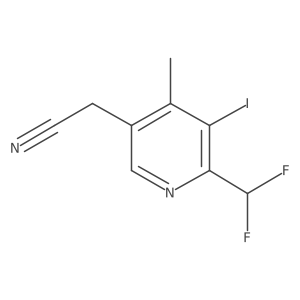 2-(Difluoromethyl)-3-iodo-4-methylpyridine-5-acetonitrile Structure