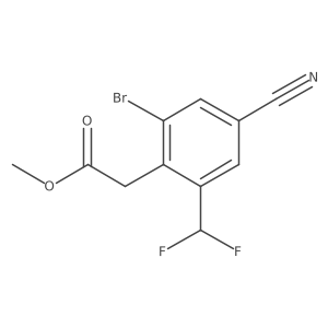 Methyl 2-bromo-4-cyano-6-(difluoromethyl)phenylacetate结构式