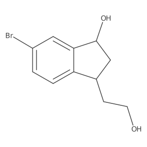 6-bromo-3-(2-hydroxyethyl)-2,3-dihydro-1H-inden-1-ol结构式