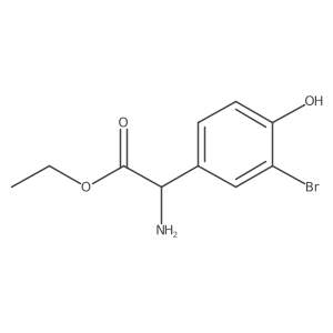 Ethyl 2-amino-2-(3-bromo-4-hydroxyphenyl)acetate结构式