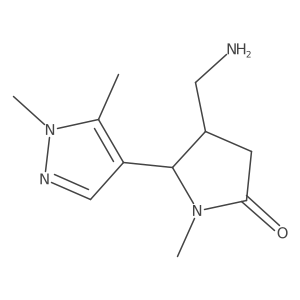 4-(Aminomethyl)-5-(1,5-dimethyl-1H-pyrazol-4-yl)-1-methylpyrrolidin-2-one Structure