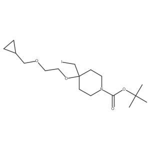 Tert-butyl 4-[2-(cyclopropylmethoxy)ethoxy]-4-(iodomethyl)piperidine-1-carboxylate结构式