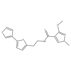 N-(2-([2,3'-bithiophen]-5-yl)ethyl)-3-methoxy-1-methyl-1H-pyrazole-4-carboxamide Structure