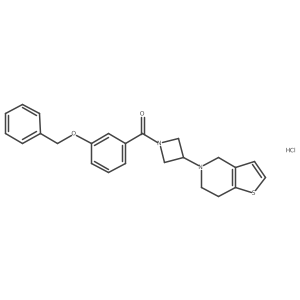 (3-(benzyloxy)phenyl)(3-(6,7-dihydrothieno[3,2-c]pyridin-5(4H)-yl)azetidin-1-yl)methanone hydrochloride结构式