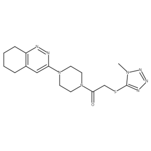 2-((1-methyl-1H-tetrazol-5-yl)thio)-1-(4-(5,6,7,8-tetrahydrocinnolin-3-yl)piperazin-1-yl)ethanone结构式