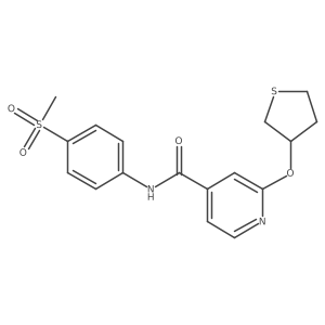 N-(4-(methylsulfonyl)phenyl)-2-((tetrahydrothiophen-3-yl)oxy)isonicotinamide结构式