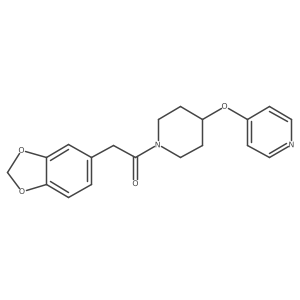 2-(Benzo[d][1,3]dioxol-5-yl)-1-(4-(pyridin-4-yloxy)piperidin-1-yl)ethanone结构式