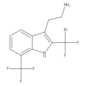 2-[2-(Bromodifluoromethyl)-7-(trifluoromethyl)-1H-indol-3-yl]ethan-1-amine结构式